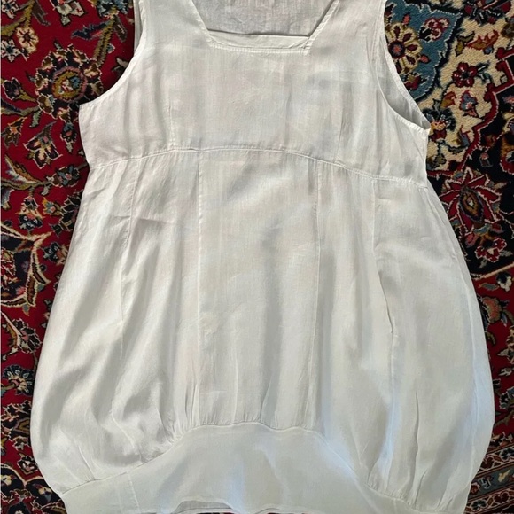 MADE IN ITALY White Linen Lagenlook Dress Plus Size B50 - Picture 4 of 4